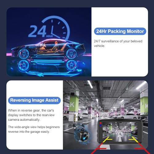 Araba İçin Dash Kamera, Ön ve Arka Çift 1080P Dash Cam, 64GB Kartlı ve 2 Emme Kupa ile Dashcam, 3'' Ekranlı Gece Görüşlü, G-Sensörlü, WDR'li, Döngü Kaydı, Park Mükemmelliği ile DashCam - 5
