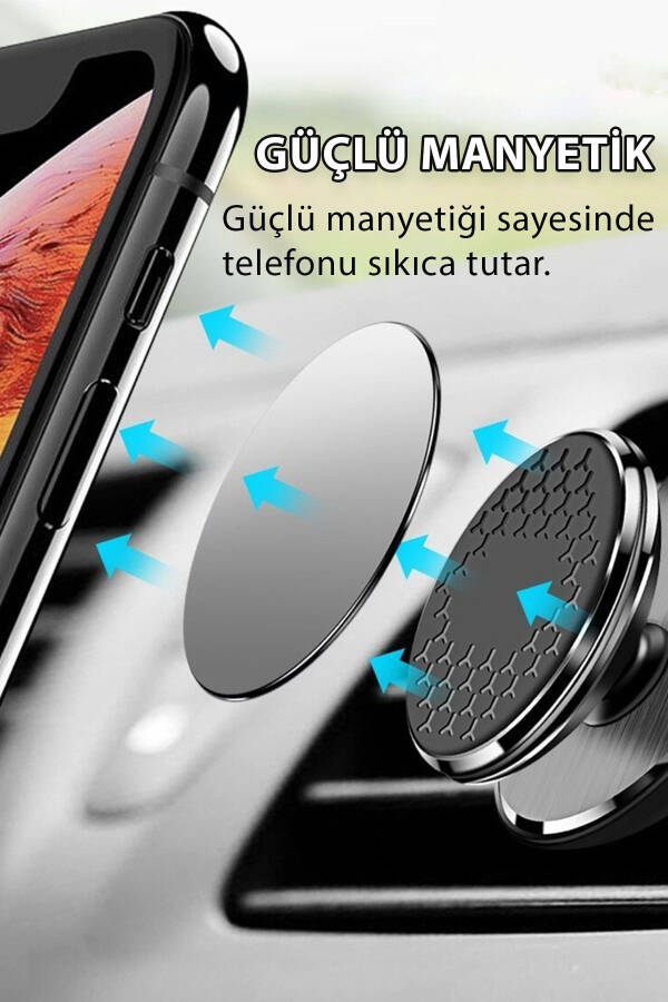 Araba Mıknatıslı Telefon Tutucu Oto Çakmaklık Şarj Aleti 2li Araç Aksesuar Seti - 5