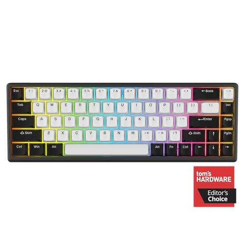 ARBITER Polar 65 - CNC Manyetik Oyun Klavyesi Hızlı Tetik, Hall Etkisi Anahtarları, CNC Alüminyum Çerçeve, Hızlı Tetik, %65 Kompakt, Parlak RGB, Çift Enjeksiyonlu PBT Tuş Kapakları - Siyah Panda - 2