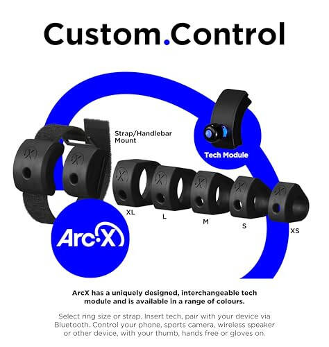 ArcX Bluetooth Smart Ring Remote Control - Waterproof, Super Light, Multi-Function Wearable Technology for The Ultimate Hands Free Control of Any Device - 3