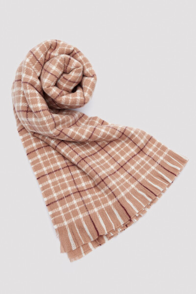 Aren Plaid Brown Scarf - 12