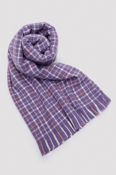 Aren Plaid Purple Scarf - 7