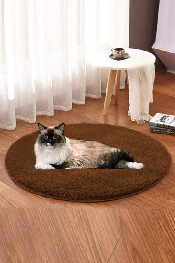 Ares Plush Cat Bed Coffee Pet Bed Cat Nest Mat Cat House Cushion - 9