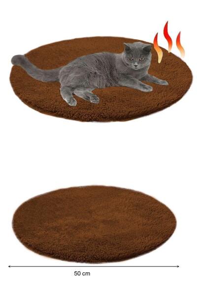 Ares Plush Cat Bed Coffee Pet Bed Cat Nest Mat Cat House Cushion - 2