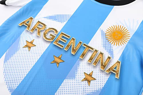 Argentina Jahon Chempionlari Nashri Sport Futbol Bolalar va Yoshlar Jersey Ko'ylagi To'plami - 6