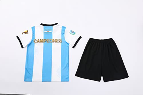 Argentina World Champions Edition Sports Soccer Football Boys Kids Youth Jersey Shirt Kit Set - 4