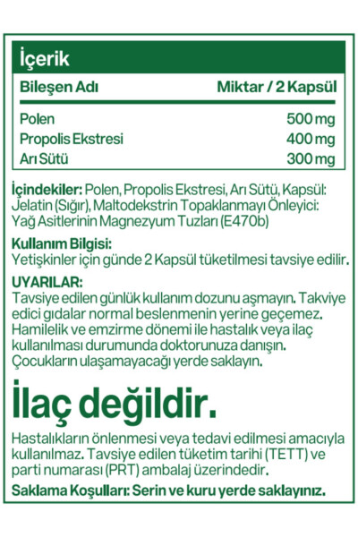 Arı Kompleksi (Propolis, Arı Sütü, Polen) 120 Kapsül - 2