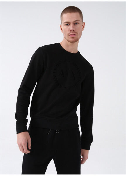 Armani Exchange Bisiklet Yaka Siyah Erkek Sweatshırt 8NZM87 1200-BLACK - 6