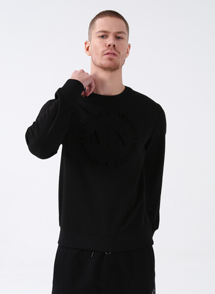 Armani Exchange Crew Neck Black Men's Sweatshirt 8NZM87 1200-BLACK - 3