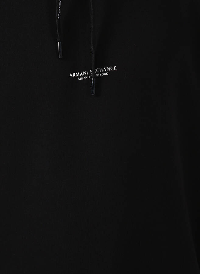 Armani Exchange Hooded Black Men's Sweatshirt 8NZM94 1200-BLACK - 5