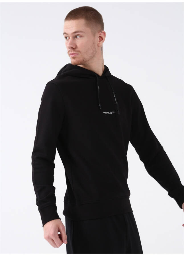 Armani Exchange Hooded Black Men's Sweatshirt 8NZM94 1200-BLACK - 6