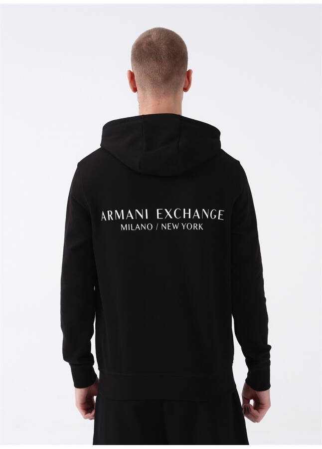 Armani Exchange Hooded Black Men's Sweatshirt 8NZM94 1200-BLACK - 9