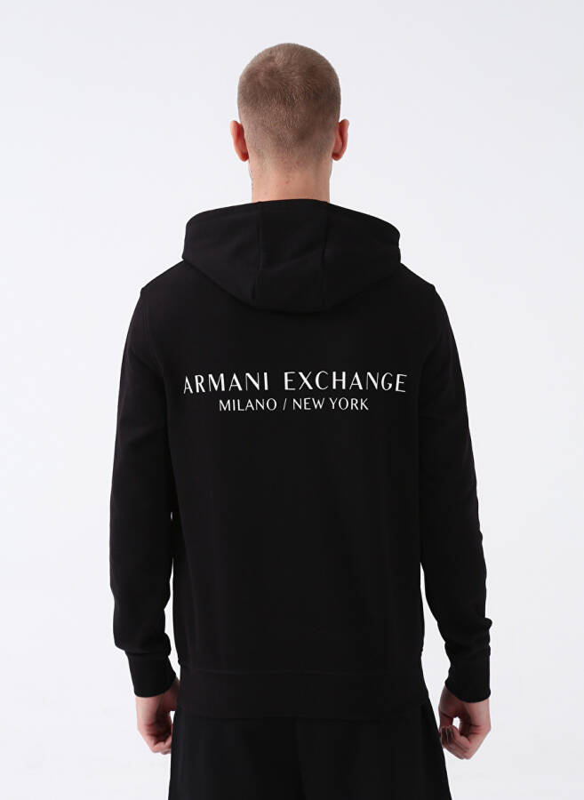 Armani Exchange Kaputli Qora Erkaklar uchun Svitshot 8NZM94 1200-BLACK - 4