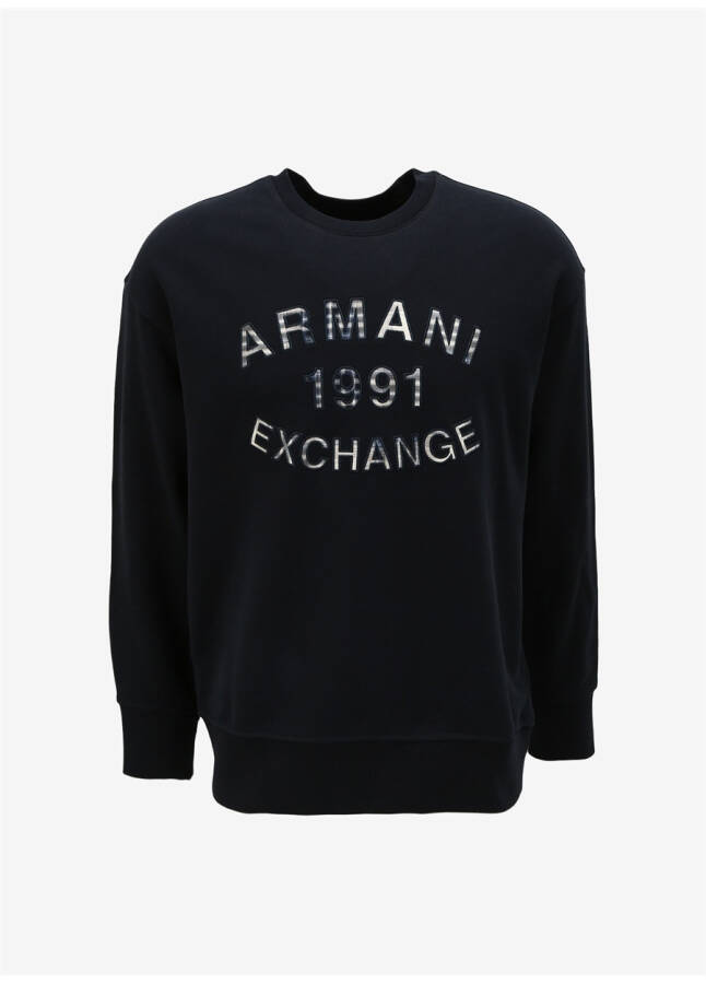 Armani Exchange krujka bo'yinli ko'k rangli erkaklar uchun svitshot 6RZMGA 1583 DEEP NAVY - 3