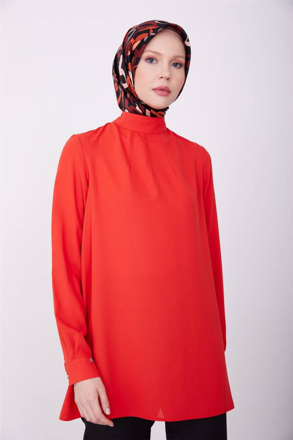 Armine Back Seal Detail Blouse 23K3435 Red - 3