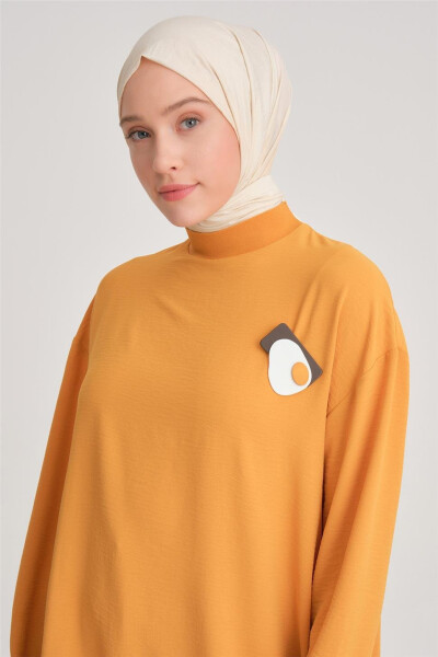 Armine broached blouse, Medium size (3100), Ginger color. - 1