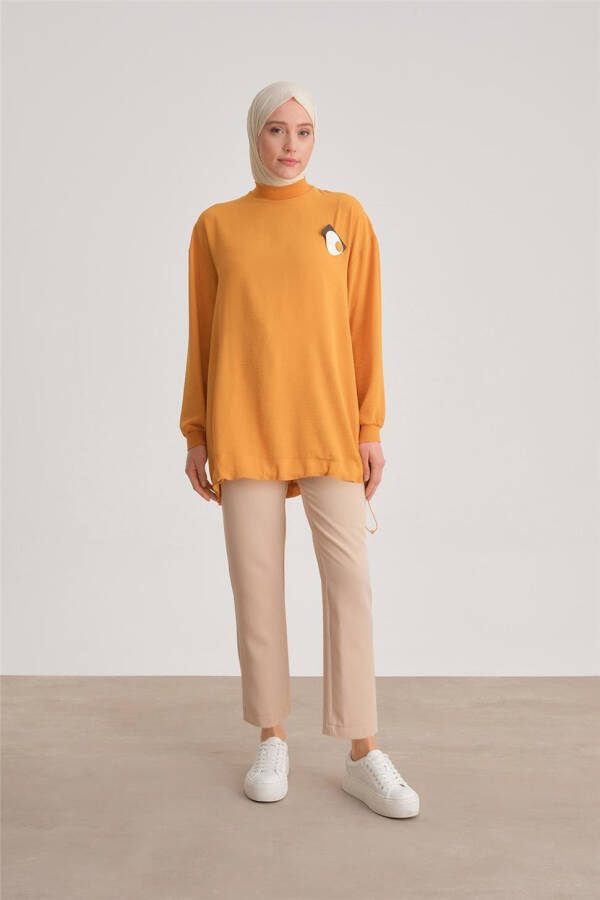 Armine broached blouse, Medium size (3100), Ginger color. - 3