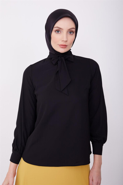 Armine Front Tie Detail Blouse 23K3431 Black - 4