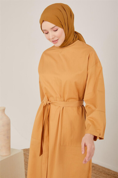 Armine Gabardin Belted Sports Dress 23Y9606 Camel - 4