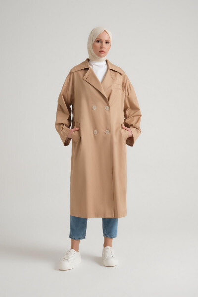 Armine Half-Lined Cotton Oversized Coat 23Y7007 Beige - 1