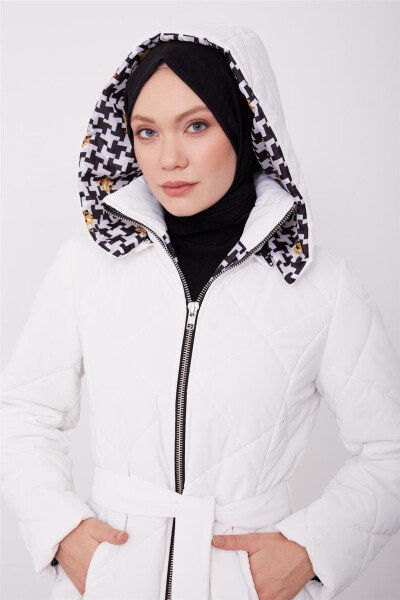 Armine Kapitone Mont 23Kd6403 Beyaz - 4