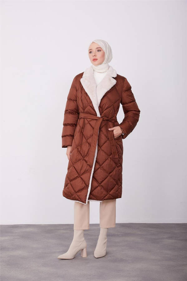 Armine Kapitone Mont 23Kd6405 Kahverengi - 1