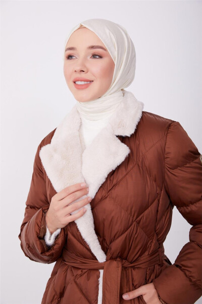 Armine Kapitone Mont 23Kd6405 Kahverengi - 2