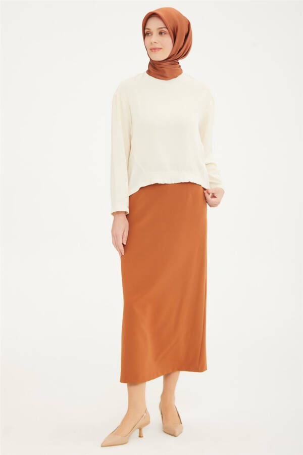 Armine Knit Pencil Skirt 21Y1034 Brown - 1