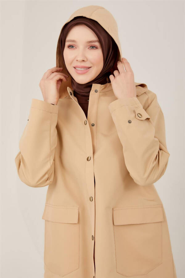 Armine Mobile Hooded Short Parka 23Y7014 Beige - 1