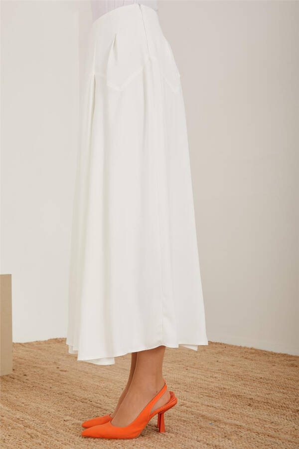 Armine Pleated and Godet Skirt 23Y1426 White - 5