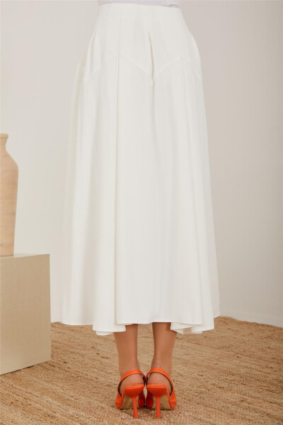 Armine Pleated and Godet Skirt 23Y1426 White - 6