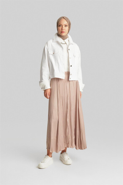 Armine Pleated Skirt with Wrinkled Look 24YD5601 Beige - 2