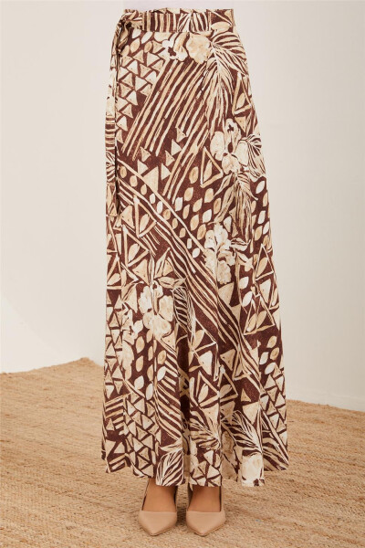 Armine Print Wrap Skirt 23Y1422 Brown - 3