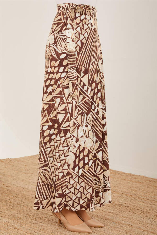 Armine Print Wrap Skirt 23Y1422 Brown - 4