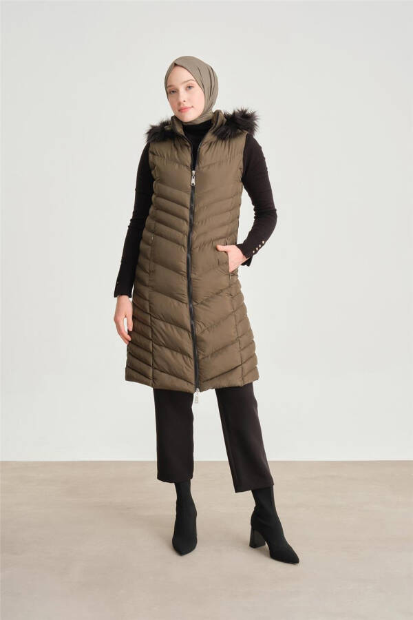 Armine Quilted Jacket 23Kd8305 Khaki - 2