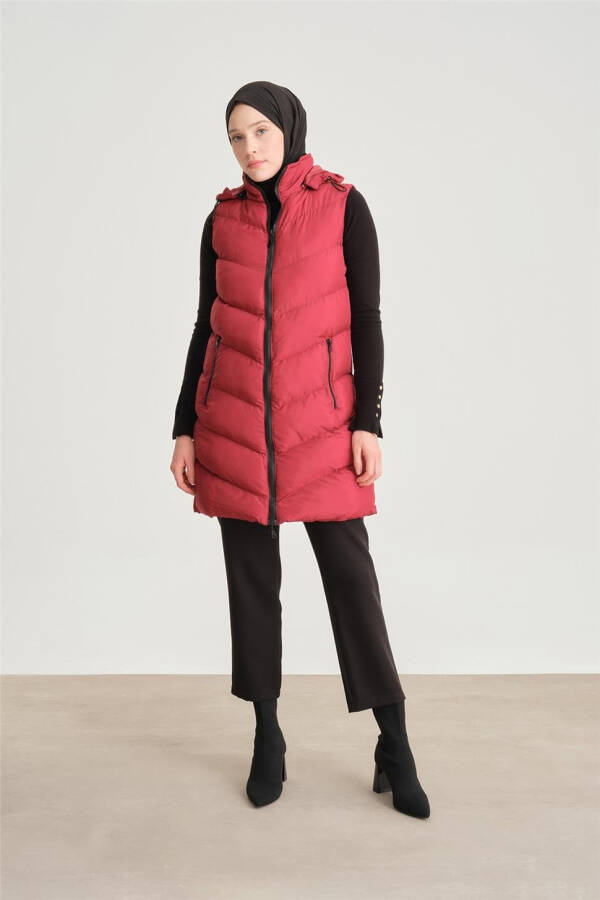 Armine Quilted Jacket 23Kd8306 Burgundy - 2