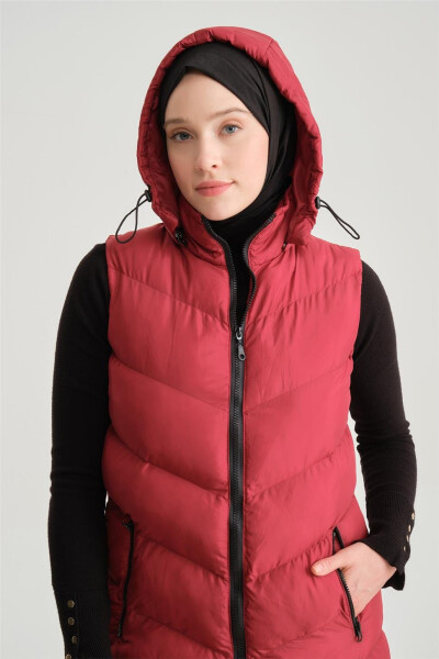 Armine Quilted Jacket 23Kd8306 Burgundy - 4