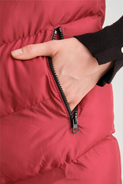 Armine Quilted Jacket 23Kd8306 Burgundy - 5