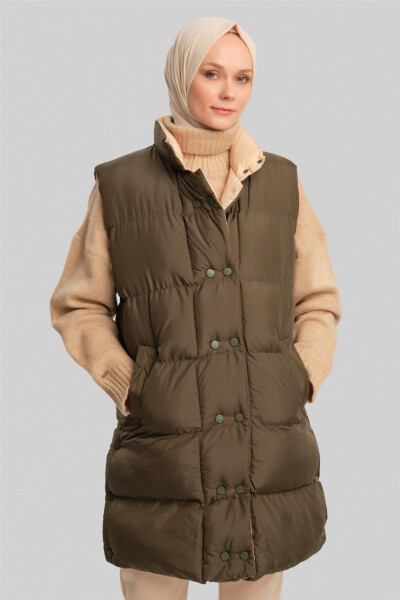 Armine Quilted Jacket 23Kd8307 Khaki - 3