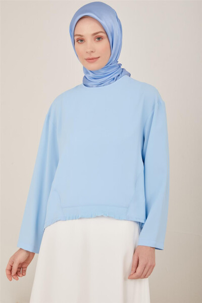 Armine Ribbed Detail Blouse 23Y3306 Baby Blue - 3