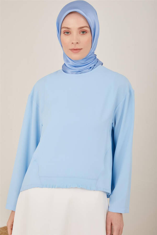 Armine Ribbed Detail Blouse 23Y3306 Baby Blue - 4