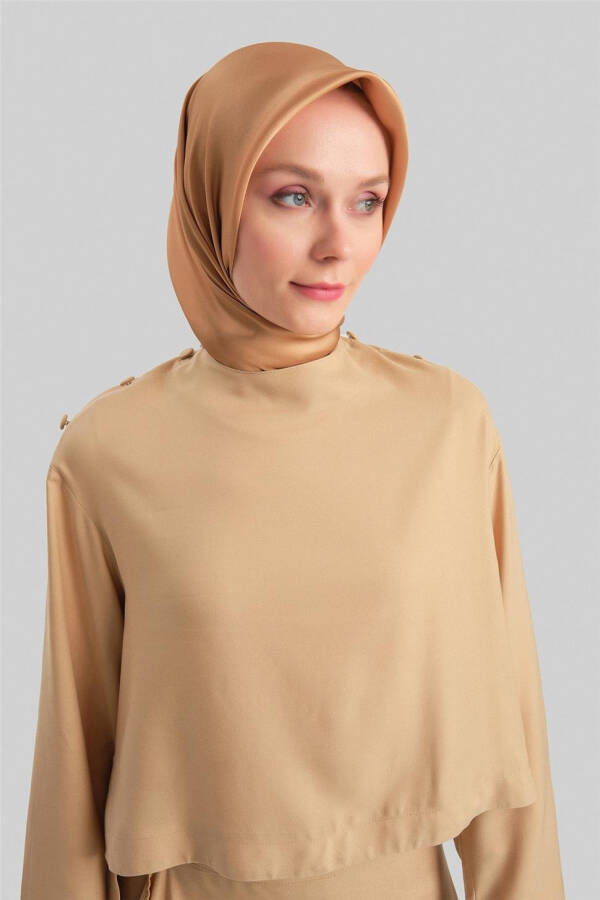 Armine Shimmer Buttoned Viscose Blouse 24Y3530 Camel - 3