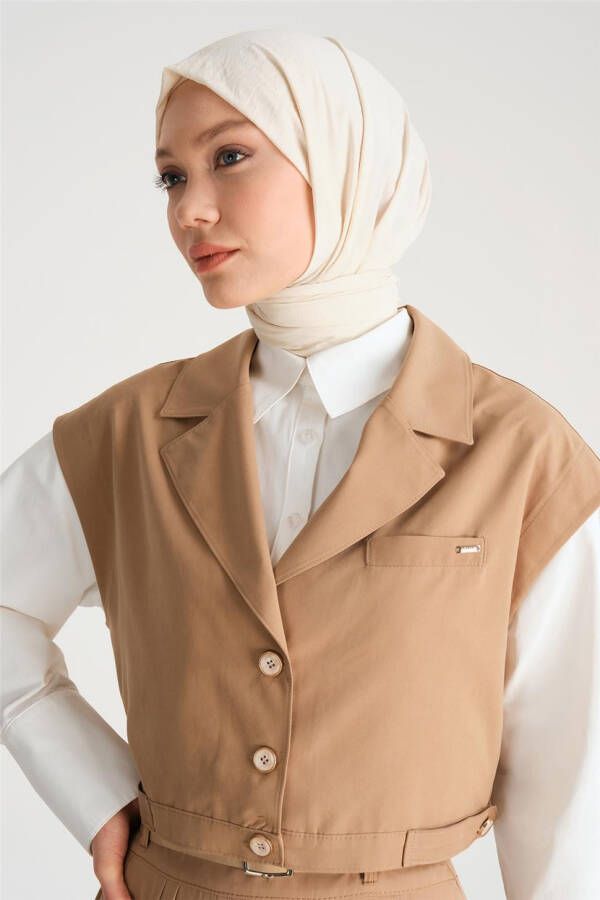 Armine Short Vest 24Y4901 Camel - 4