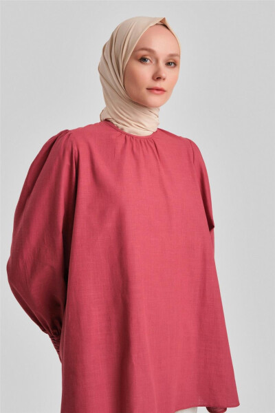 Armine Sleeve Ruffled Blouse 24Y3533 Cherry - 4