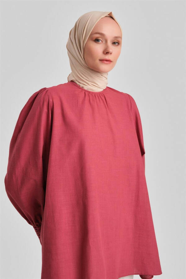 Armine Sleeve Ruffled Blouse 24Y3533 Cherry - 4