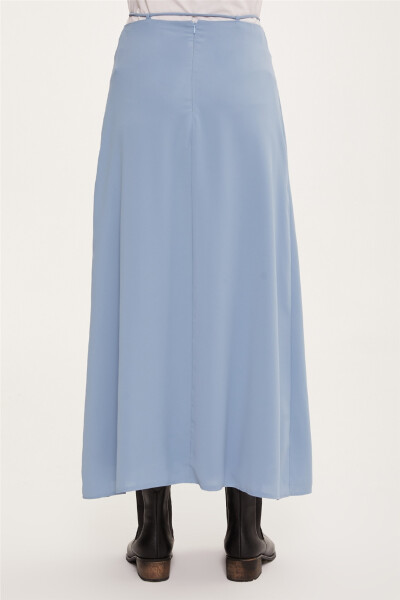 Armine Waist Tunnel Detail A-Line Skirt 22K1316 Grey Blue - 4