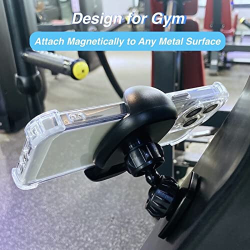 ARMOLABX Gym Magnetic Phone Holder Mount, Magnetic Phone Holder for Gym Attach to Metal Surface, [Big Phones & Thick Cases Friendly] Gym Phone Holder Compatible with All Smartphones - 2