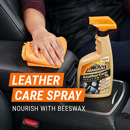 Armor All Car Leather Cleaner Spray, Beeswax Leather Care Spray for Cars, Trucks, Motorcycles, 16 Oz Each - 4