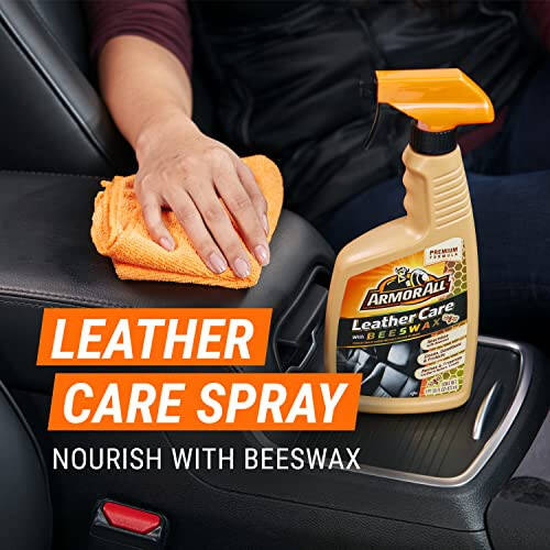 Armor All Car Leather Cleaner Spray, Beeswax Leather Care Spray for Cars, Trucks, Motorcycles, 16 Oz Each - 4