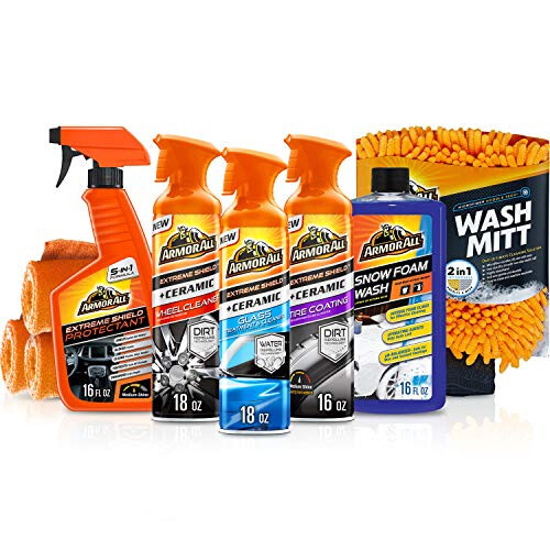 Armor All Ultimate Car Detailing Kit, Includes Car Wash, Glass Cleaner, Tire Cleaner, Microfiber Accessories (9 Piece Kit) - 1